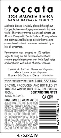 2024 Malvasia Bianca back label