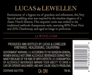 2022 Lucas & Lewellen Sparkling Wine Grand Imperial Reserve back label