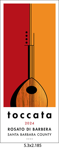 Toccata 2024 Rosato di Barbera front label Toccata 2024 Rosato di Barbera front label