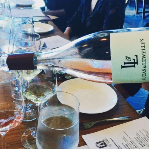 A photo of Rosé pouring into the glass