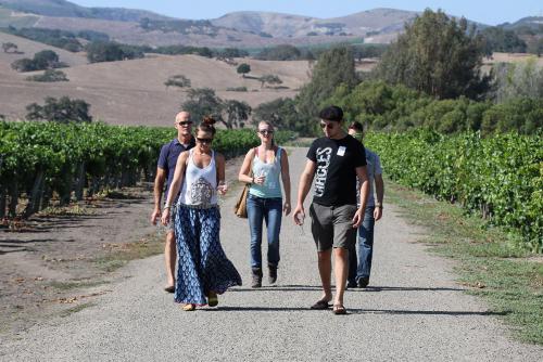 A photo of Wine club members visiting Los Alamos Vineyard A photo of Wine club members visiting Los Alamos Vineyard
