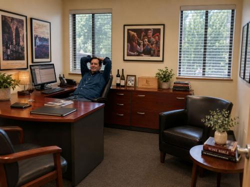 Mike Lewellen in business office Mike Lewellen in business office