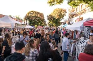 Burbank wine walk - wine tasting guests in a street
